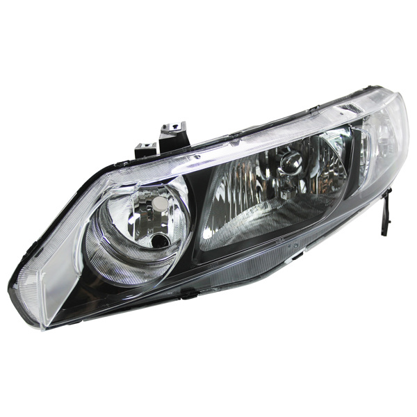 Headlights Headlamps Black Housing Clear Corner for 06-11 Honda Civic 4Dr Sedan