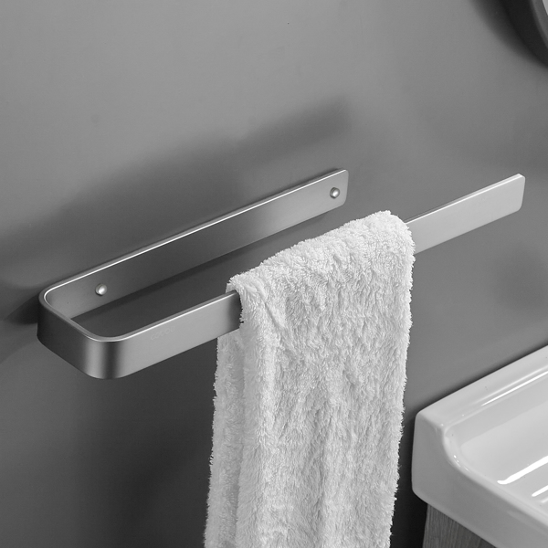 Towel Ring Gun Grey, Bath Hand Towel Square Thicken Space Aluminum Round Towel Holder for Bathroom[Unable to ship on weekends, please place orders with caution]