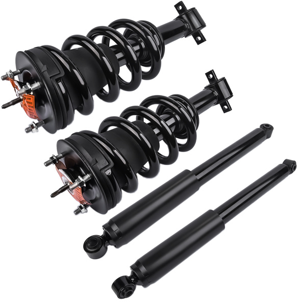 Front Complete Strut Assys + Rear Shock Absorbers Set of 4 For Chevrolet Silverado 1500 GMC Sierra 1500 4WD 2014-2018 239112 345074 911533