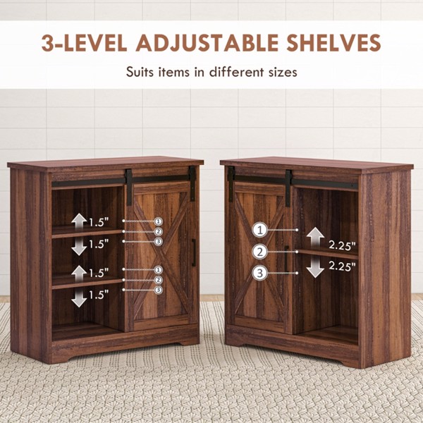 Kitchen Sideboard Storage Cabinet  - Brown ( Amazon Shipping)（Prohibited by WalMart）