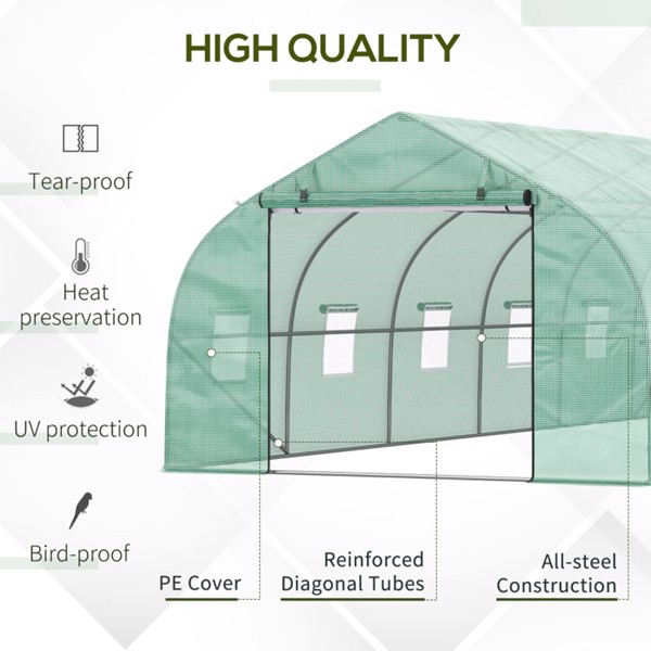 Walk-In Greenhouse 26x10x7 ft green ( Amazon Shipping)（Prohibited by WalMart）