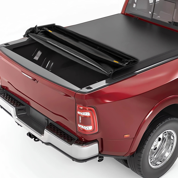 5.7/5.8FT 4-Fold Truck Bed Tonneau Cover For 2009-23 Dodge Ram 1500 W/o Ram Box