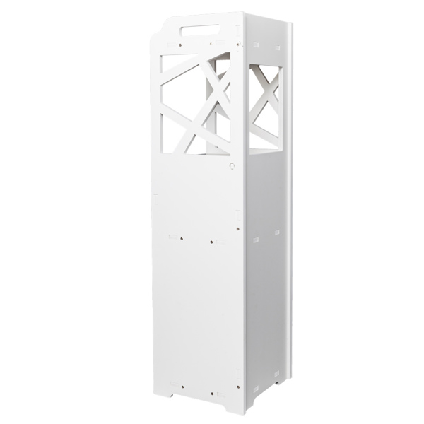3-tier Bathroom Storage Cabinet with 2 Doors 23*23*80CM White