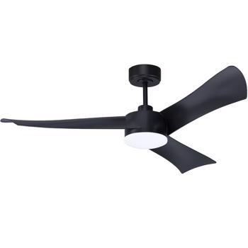52\\" Smart Ceiling Fans with Lights and Remote, Quiet Reversible DC Motor and changing& Dimmable LED Light, 3 Blades 6 Speed Black Ceiling Fan for Farmhouse Living Room Bedroom Dining Room