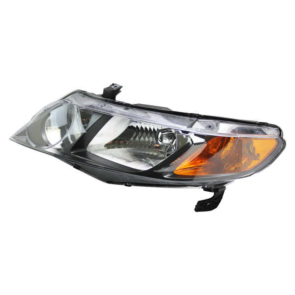 Headlights Lamps Black Housing Amber Corner Pair for 2006-2011 Honda Civic Sedan