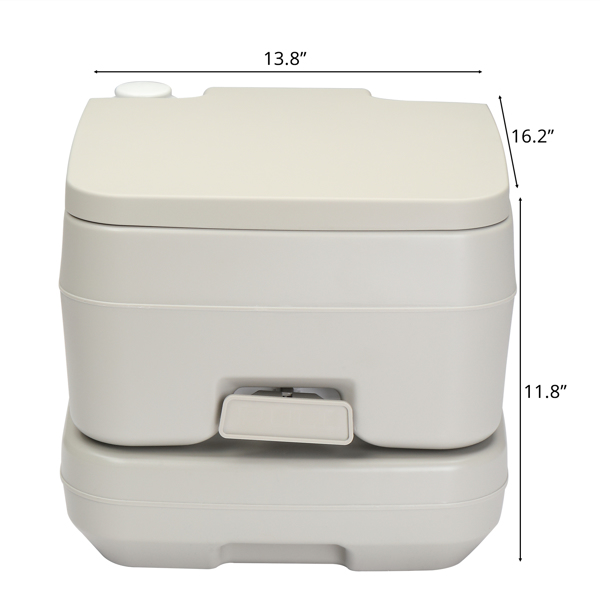  2.6 Gallon Portable Removable Flush Toilet with Double Outlet 