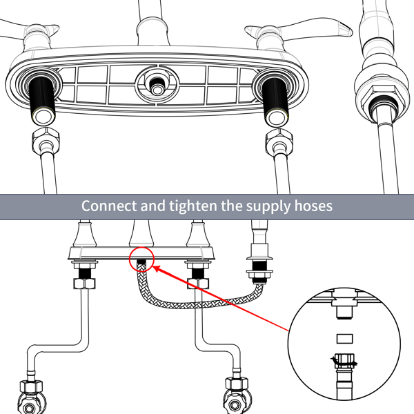 Two-Handle Kitchen Faucet with Pull-Out Side Sprayer, 360 Swivel 304 Stainless steel, 4-hole 8 inch installation, Brushed Nickel
[Unable to ship on weekends, please place orders with caution]