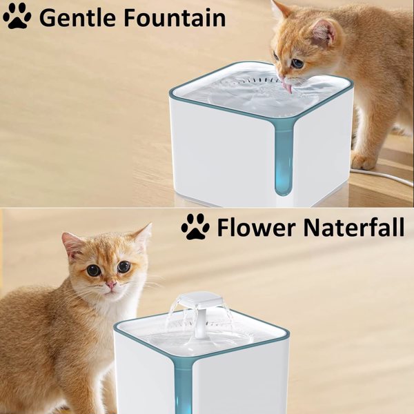 Cat Water Fountain, Automatic Cat Fountain 3L/101oz, Dog Water Dispenser with Adjustable Pump, Cat Drinking Fountains with 2 Filters,  （FBA shipping,  not using Amazon logistics）