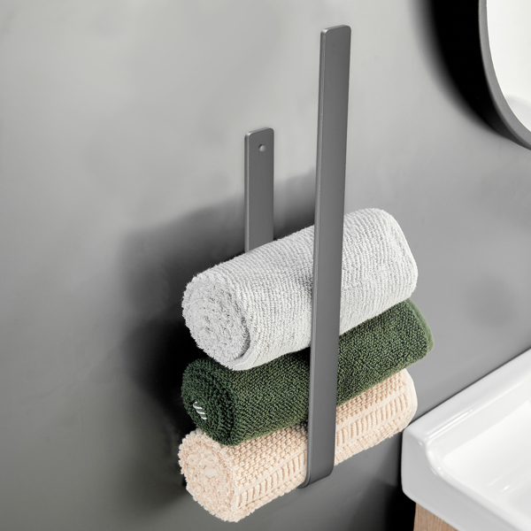 Towel Ring Gun Grey, Bath Hand Towel Square Thicken Space Aluminum Round Towel Holder for Bathroom[Unable to ship on weekends, please place orders with caution]