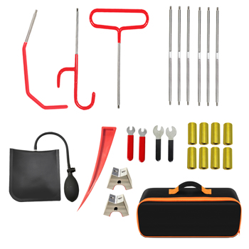 Stainless steel long distance car emergency Key Hook tool O-handle Kit 26-piece wedge airbag wrench combination tool
