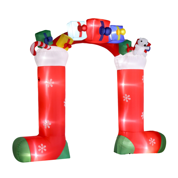 9ft 24W 11 LED Lights Christmas Sock Arch Holiday Arch Decoration