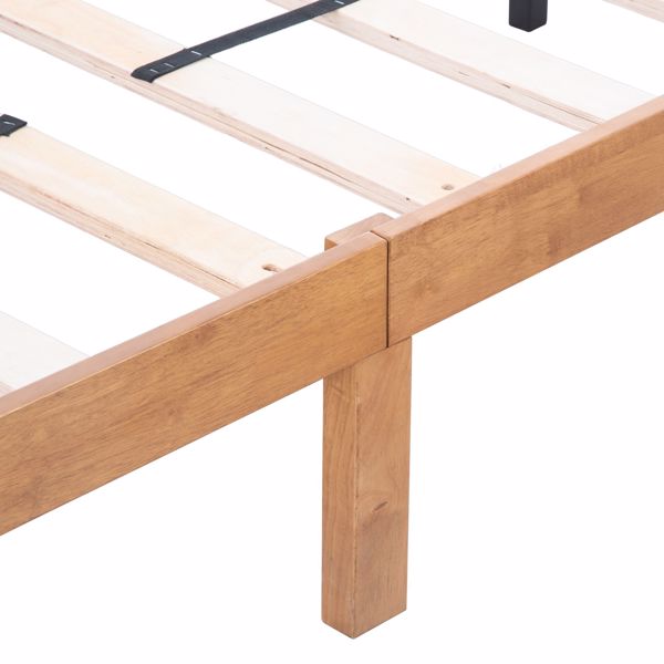 Queen Size Wood Platform Bed Frame,No Box Spring Needed,Strong Wood Slat Support, Easy Assembly