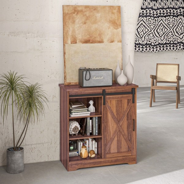 Kitchen Sideboard Storage Cabinet  - Brown ( Amazon Shipping)（Prohibited by WalMart）