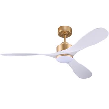52“ Smart Ceiling Fans with Lights Remote,Quiet DC Motor,White Gold Outdoor Indoor Ceiling Fan,High CFM 6-Speed,Controlled by WIFI Alexa,APP,Dimmalbe LED Lighting,3 Blades for Bedroom Patios Porch