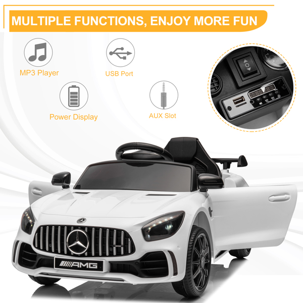 LEADZM Dual Drive 12V 4.5Ah with 2.4G Remote Control Mercedes-Benz Sports Car White