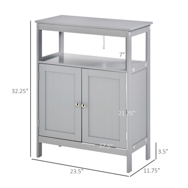 Bathroom Storage Cabinet Grey (Swiship-Ship)（Prohibited by WalMart）