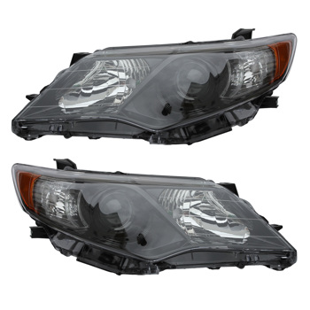 Headlights Black Housing Amber Corner Left Right Pair for 2012-2014 Toyota Camry