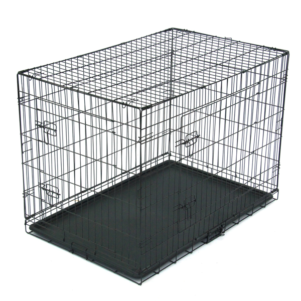 42" Pet Kennel Cat Dog Folding Steel Crate Animal Playpen Wire Metal