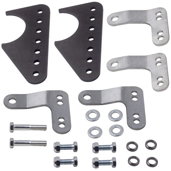 Universal Coil-Over Rear Lower Kit Adjustable Shock Mount Brackets Steel for 3" Axle Tubes