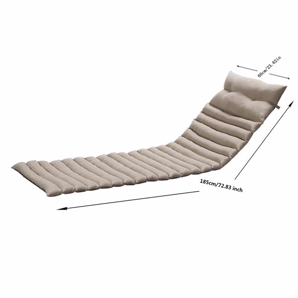 2PCS Set Outdoor Lounge Chair Cushion Replacement Patio Funiture Seat Cushion Chaise Lounge Cushion-KHAKI [Sale to Temu is Banned.Weekend can not be shipped, order with caution]