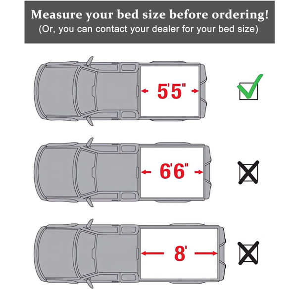 Fit For 2015-2022 Ford F-150 5.5Ft Soft Lock Four-Fold Truck Bed Tonneau Cover