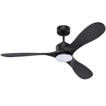 52“ Smart Ceiling Fans with Lights Remote,Quiet DC Motor,Modern Black Outdoor Indoor Ceiling Fan,High CFM 6-Speed,Controlled by WIFI Alexa,APP,Dimmalbe LED Lighting,3 Blades for Bedroom Patios Porch