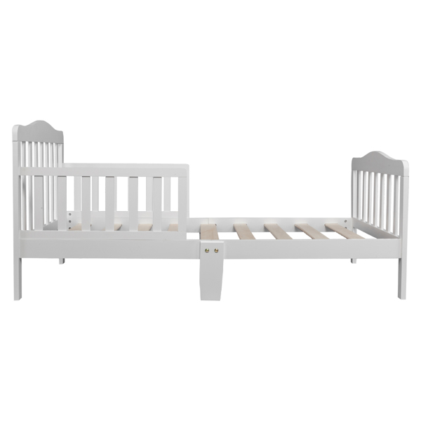 Wooden Baby Toddler Bed Children Bedroom Furniture with Safety Guardrails White  Replacement code: 98026167