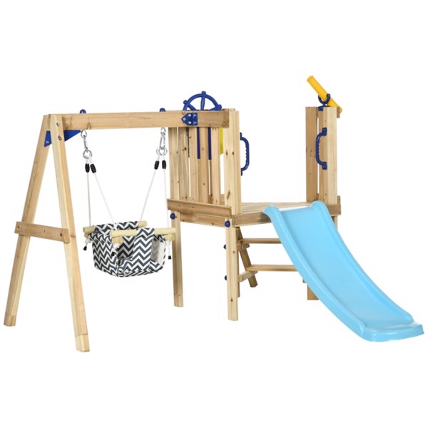 Wooden Swing Set Toddler Slide 