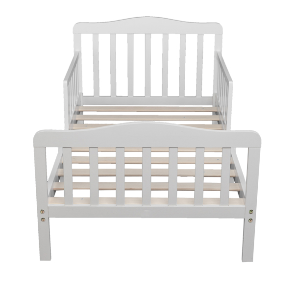 Wooden Baby Toddler Bed Children Bedroom Furniture with Safety Guardrails White  Replacement code: 98026167