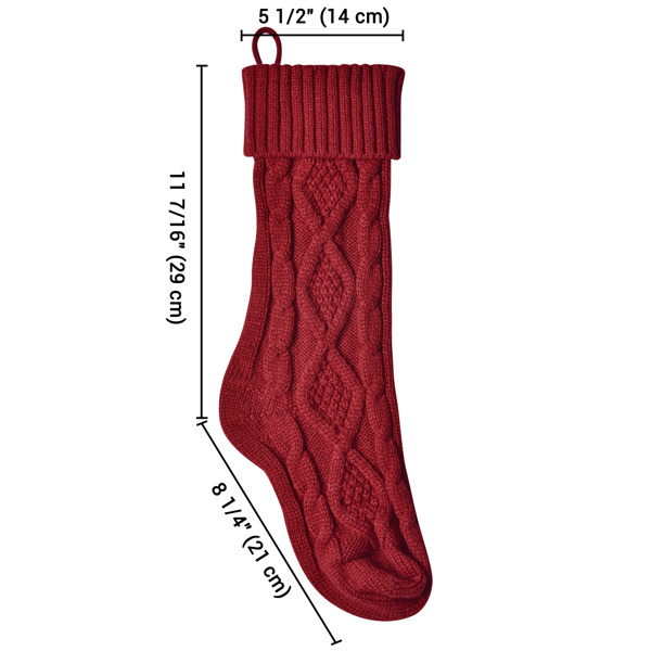 4 Pack Personalized Christmas Stockings 18 Inches Large Size Cable Knitted Stocking Gifts & Decorations for Family Holiday Xmas Party, Burgundy，on fireplace mantel, stairs, Christmas tree, windows（No 