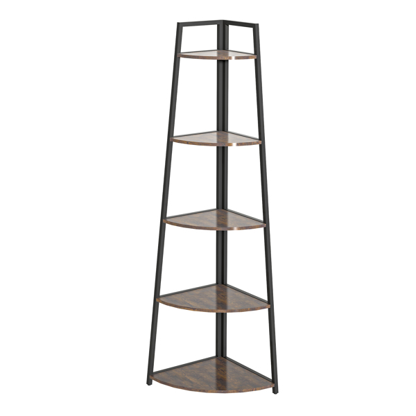 5 Tier Corner Bookshelf Multipurpose Shelving Unit Ladder Shelf for Small Space