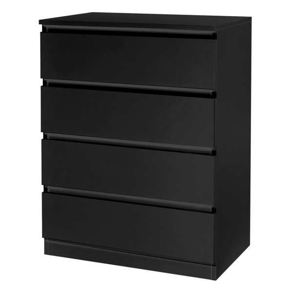FCH Wood Simple 4-Drawer Dresser Black