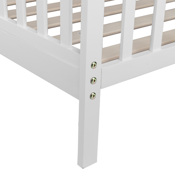 Wooden Baby Toddler Bed Children Bedroom Furniture with Safety Guardrails White  Replacement code: 98026167