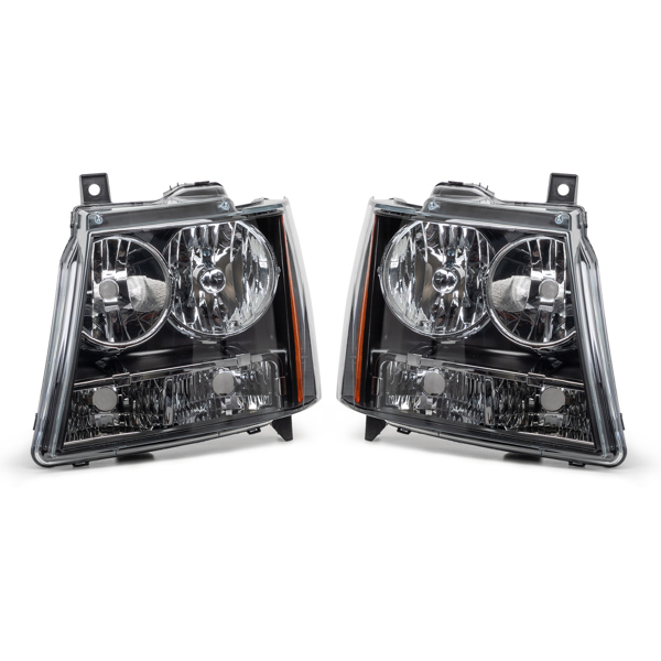 Fit For 2007-2014 Chevy Avalanche Tahoe Suburban Amber Corner Black Headlights