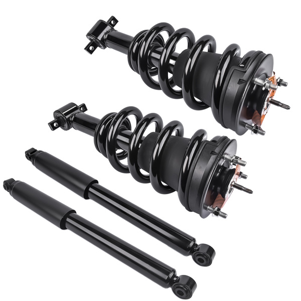 Front Complete Strut Assys + Rear Shock Absorbers Set of 4 For Chevrolet Silverado 1500 GMC Sierra 1500 4WD 2014-2018 239112 345074 911533