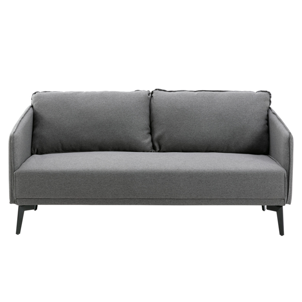 Modern Gray Fabric Loveseat Sofa Couch Upholstered Armrest Home Office Furniture