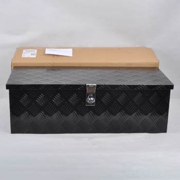MT018022 Aluminum  Tool Box   Black size 30”* 13”* 10”, pattern 5, single lock, double chain