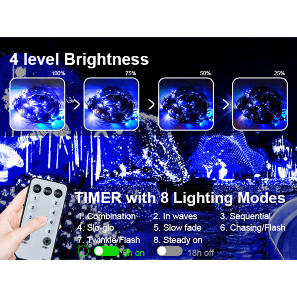 9.8*6.5FT Christmas Mesh Net Light,360 LED Net Light with 8 Modes&Remote,Connectable Net String Christmas Lights for Garden/Bushes/Indoor Outdoor/Curtain/Fairy/Wall/Party/Wedding/Xmas Tree Decorations
