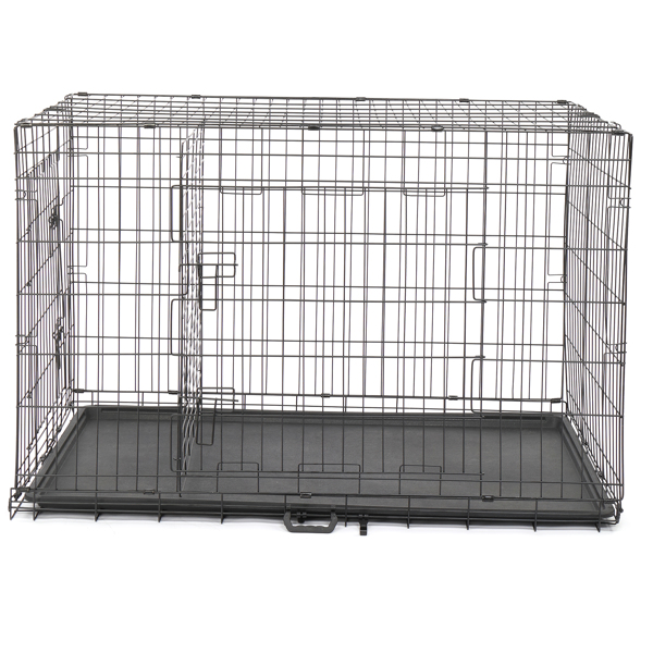 48" Pet Kennel Cat Dog Folding Steel Crate Animal Playpen Wire Metal