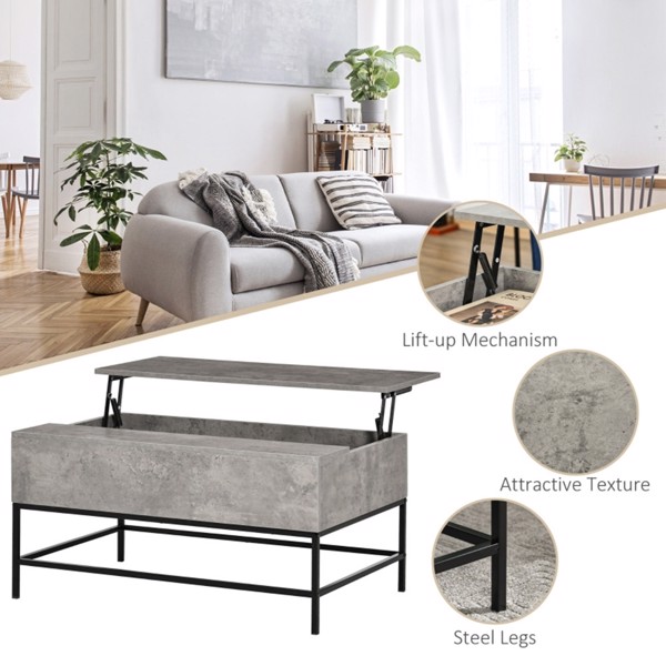 Top Coffee Table-Grey (Swiship-Ship)（Prohibited by WalMart）