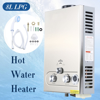 8L Tankless Water Heater Propane Gas Lpg 2GPM Instant Hot Water Boiler w/ Shower【No Shipping On Weekends, Order With Caution】