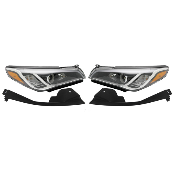 Pair Headlight Headlamp Halogen Right Left For 2015 2016 2017 Hyundai Sonata
