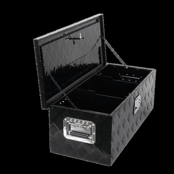 Tool Box Black, size 30"*13"*10", five patterns, single lock, double chain, aluminum plate 1.3mm, with internal partitionMT018053（Temu & Amazon prohibits sales）(No support for returns without reason)