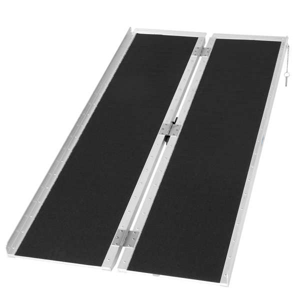 Non-Skid Wheelchair Ramp 5FT, Threshold Ramp with a Non-Slip Surface, Portable Aluminum Foldable Mobility Scooter Ramp, for Home, Steps, Stairs, Doorways, Curbs