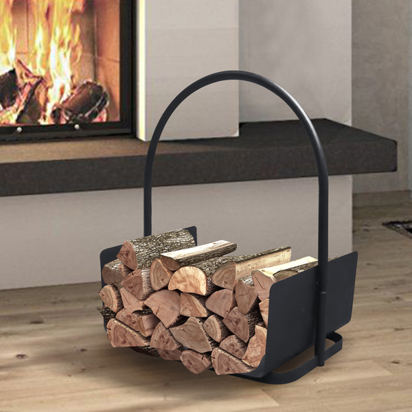 Portable Fireplace Log Holder, Black