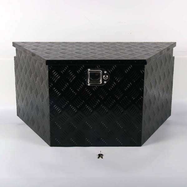 Tool Box Black, with flip steps, size 36"*19"*17.5", five patterns, all black G-shaped locks, built-in 1 air lever, T-shaped cardboard box, aluminum plate 1.5mmMT018044（Temu & Amazon prohibits sales）(