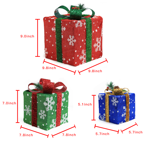 3pcs 60 Lights Snowflake Medium Coarse Cloth Battery Type (Not Included) Garden Gift Box Decoration