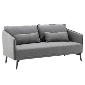 Modern Gray Fabric Loveseat Sofa Couch Upholstered Armrest Home Office Furniture