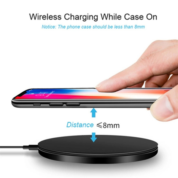 Black Fast Qi Wireless Charger Wireless Charging Pad For iPhone 13 12 11 X Pro Max Samsung Galaxy S21 S20 S10 S9 S8 Xiaomi