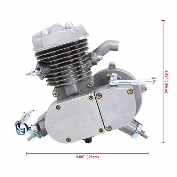 80CC Motorized Bike Bicycle 2 Stroke Gas Engine Motor Kit with Speedometer【No Shipping On Weekends, Order With Caution】